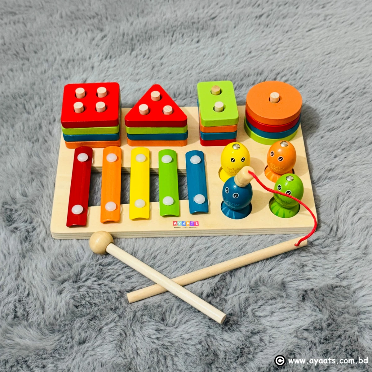3 In 1 Wooden Column Set Toy