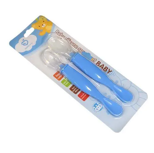 Silicone Feeding Spoon For Baby (Random Color)